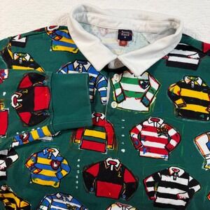 Rowing Blazers Target All Over Print Rugby Polo Shirt Green Colorful Size 2XL